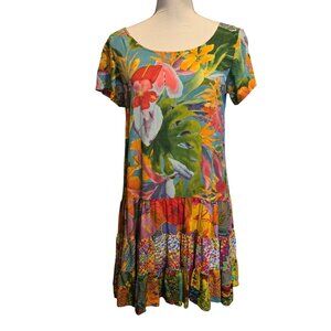 Vintage 1990s Jams World Hattie Dress Floral Tropical Women's Medium